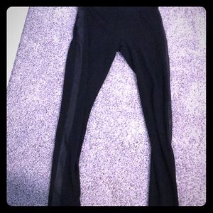High rise ae legging with leather detail